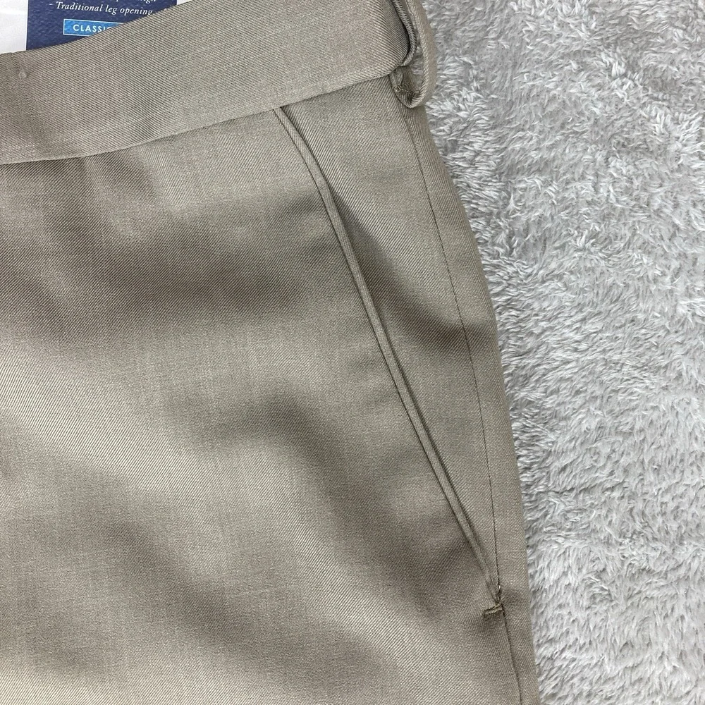 Croft & Barrow Classic Fit Dress Pants Mens 40x29‎ Tan Pleated Traditional Leg